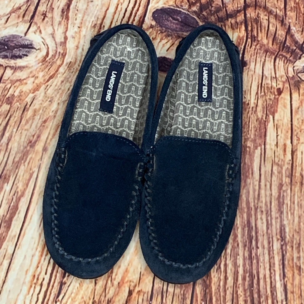 Lands End House Shoes Size 10M Navy Like New